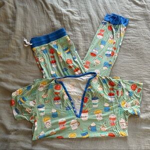 Little Sleepies Women’s M Blue Latte Pajama Set
